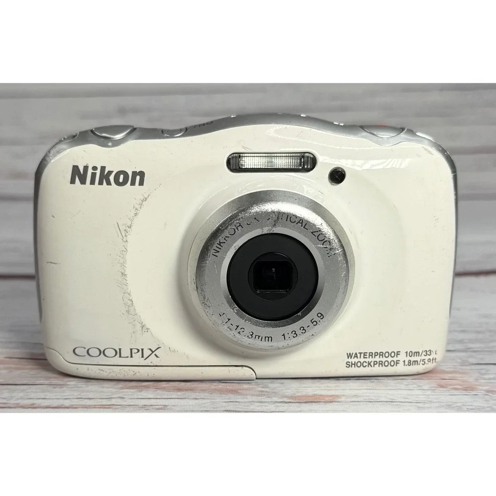 Nikon Coolpix W100 Waterproof Digital Camera White‎ Bundle 13.2MP WiFi Bluetooth